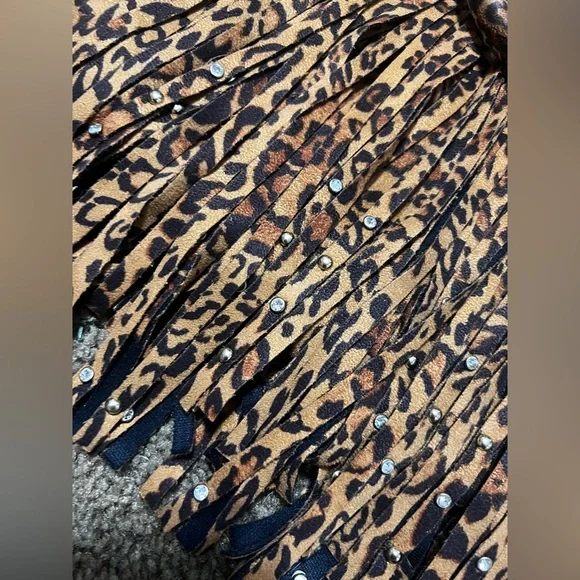 Steve Madden Leopard Print Fringe Shoulder Bag - Picture 7 of 14